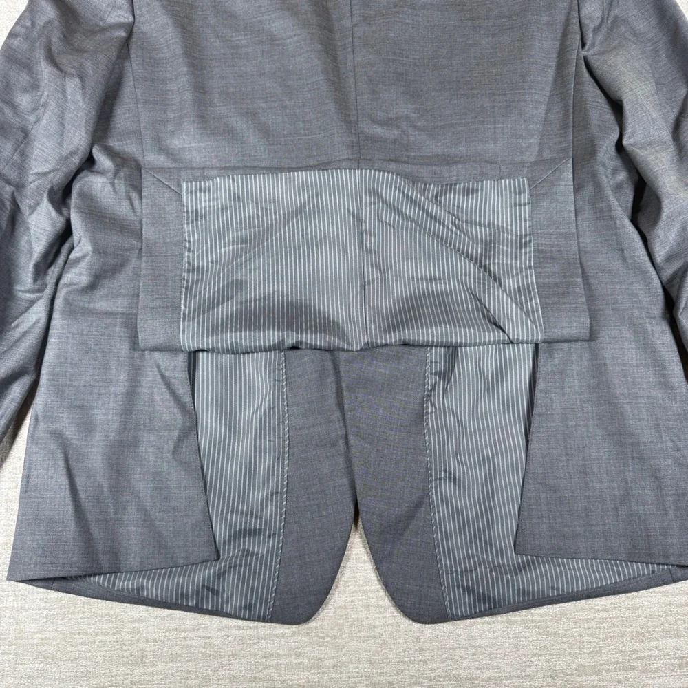 Banana Republic Suit Jacket Mens 50L Grey Stretch Sharkskin Slim Fit Wool Blend